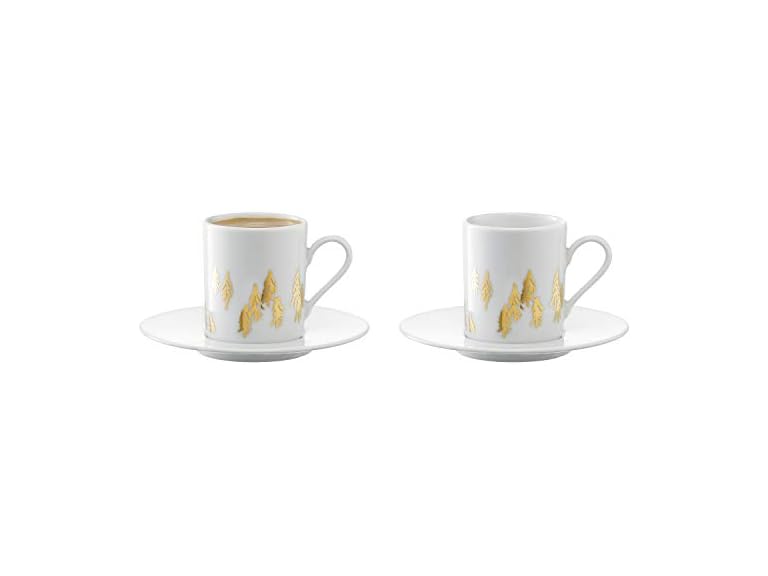 LSA international Fir Espresso Cup & Saucer, 3.4 fl oz, Gold