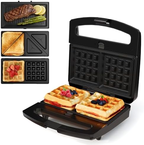 SUNVIVIPRO Sandwich Maker Panini Press Grill, 3 in 1 