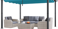10'x13' Outdoor Retractable Pergola with Beige