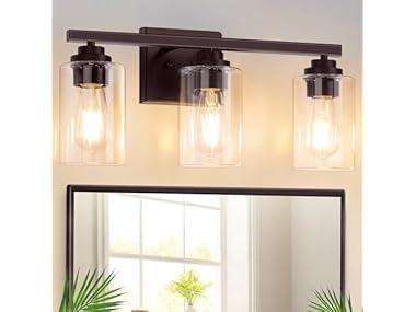 3-Light Bathroom Light Fixtures, 19" Modern