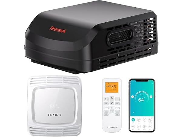 TURBRO Finnmark FM15H 15000 BTU RV AC, Black