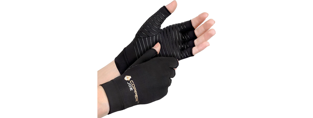 Copper Fingerless Gloves 4Pk