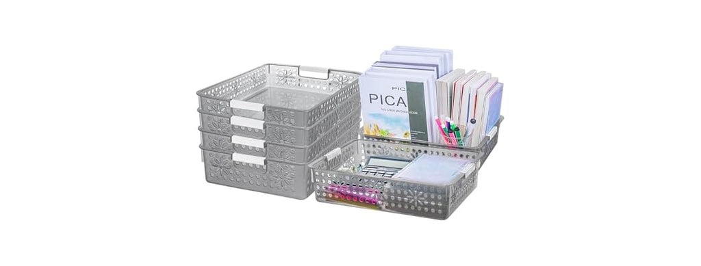 Cetomo Plastic Storage Box Clear Black, 6 Pack