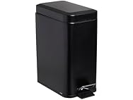 5L Stainless Steel Step Trash Can Black