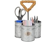 Mind Reader 3-Comp Metal Caddy Silver