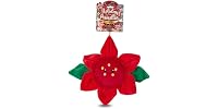Bow Wow Pet Holiday Poinsettia Squeaky Plush Dog Toy