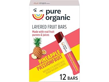 12CT Pure Organic, Layered Fruit Bars, Pineapple Passionfruit