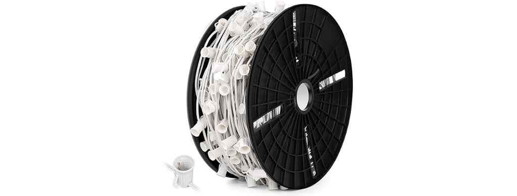 Commercial 500 FT LED Lights Sockets Outdoor, White