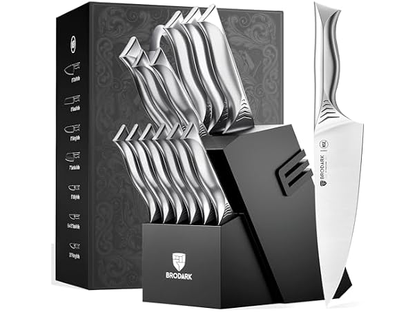BRODARK 15-Piece Knife Block Set