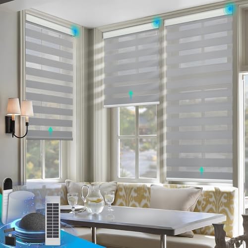 DENFOON Motorized Zebra Blinds 72"L x 29"H