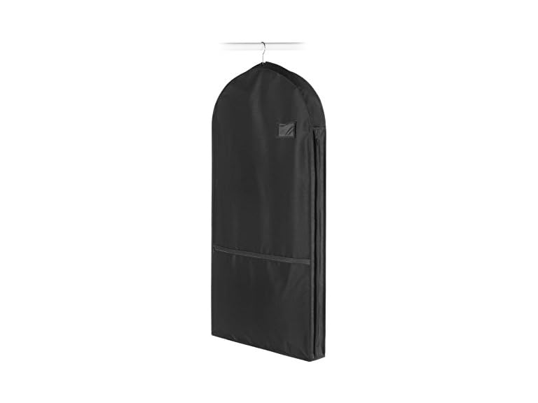 Whitmor Zippered Garment Bag with Pocket, Black