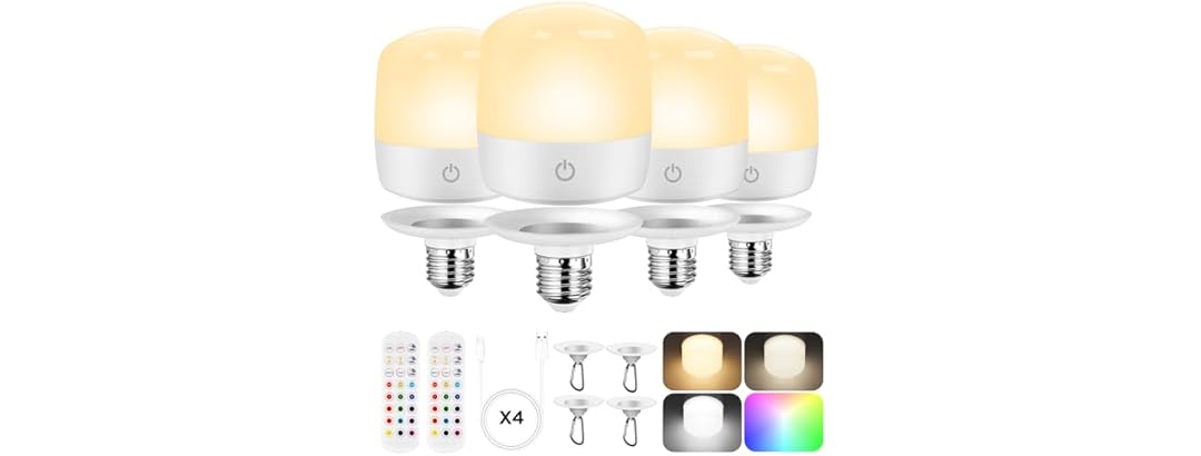 YoChoice T103 Rechargeable Light Bulb 4Pack