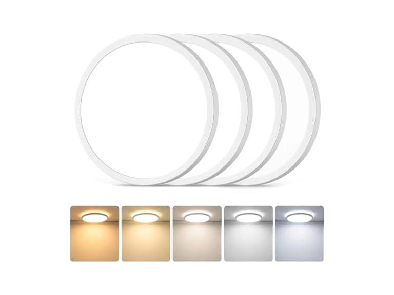GoBright 7in White LED Ceiling Lights 4PK