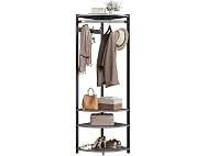 MOVECOM Coat Rack with Shoe Storage,Grey