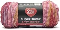 Red Heart Super Saver Bitty Stripes- Pink Lemonade