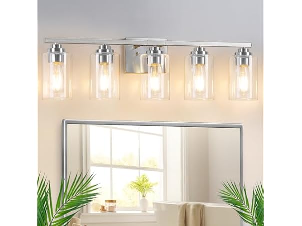5-Light Bathroom Light Fixtures, 31" Modern Vanity Lights