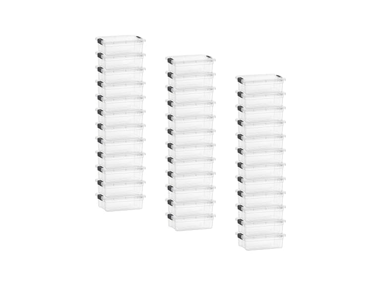 Superio Clear Small Storage Boxes with Lids, 2.3 Quart 36 Pack