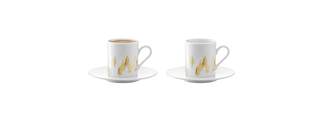 LSA international Fir Espresso Cup & Saucer, 3.4 fl oz, Gold