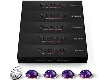 Nespresso Vertuo Altissio Decaffeinato Espresso Capsules, 90-Count