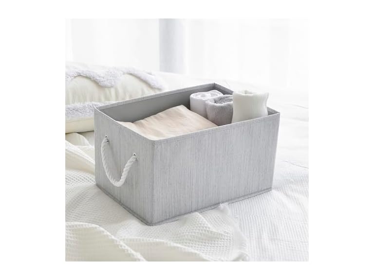 CROS Storage Baskets for Shelves 2 Pack, Grey,