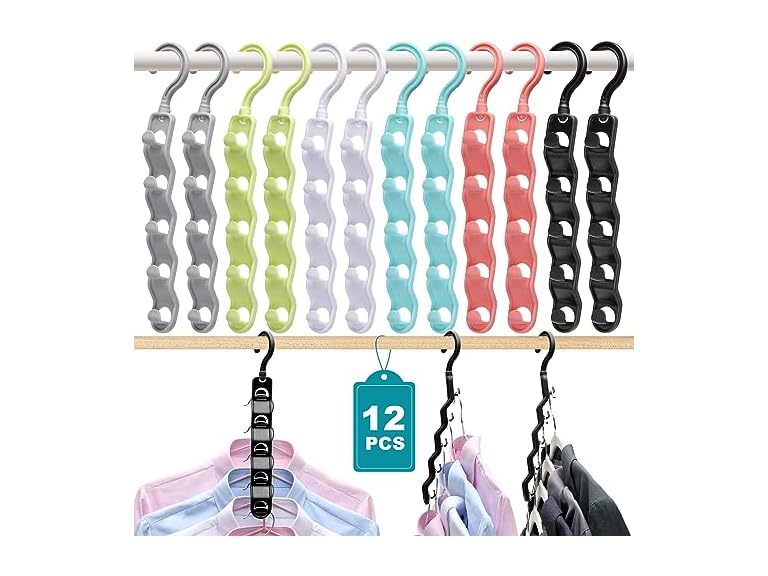 JIAYIISHU 12 Pack Space Saving Hangers for Closet