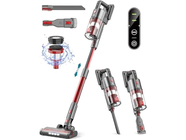 Ljuren Cordless Vacuum Cleaner for Home (Peach Red)