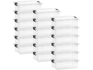 Superio Clear Storage Box with Lid, 4.5 Quart 18 Pack