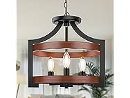 3-Light Farmhouse Chandelier, 14.5” Pendant Hanging