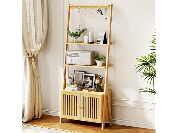 Bookcase With Drawers, 4-Tier Bamboo