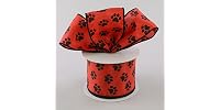 Craig Bachman Red Paw Print Ribbon 2.5"