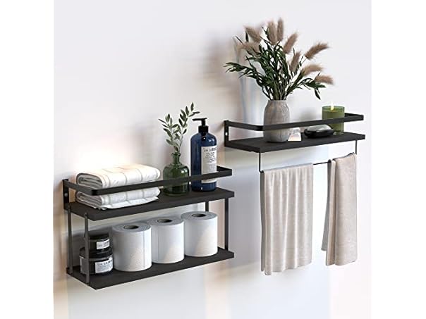 Wall Mounted Floating Shelves, 2+1 Tier