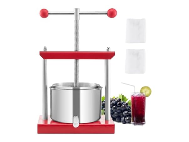Fruit Wine Press, 0.88 Gallon/3.36L, 2 Stainless