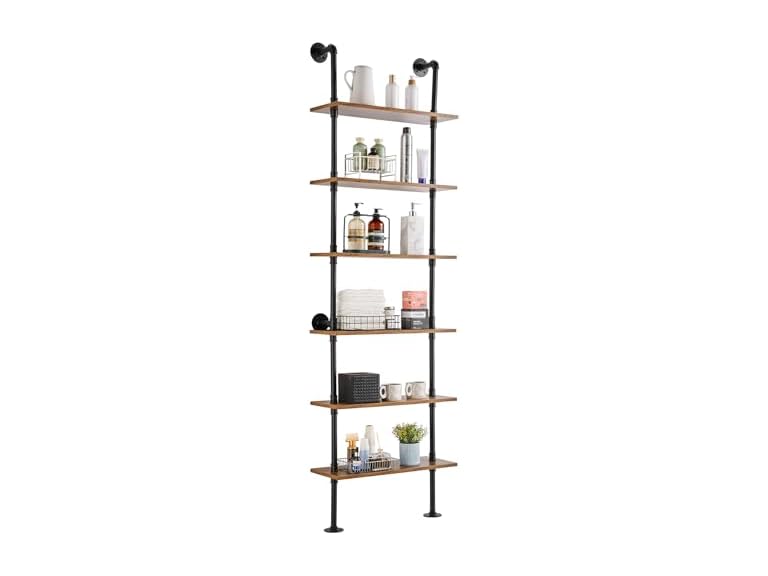 Industrial Pipe Shelf, 6 Tier 24x9.84in