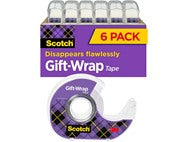 Scotch Gift Wrap Tape 6 Rolls 3/4"x650"
