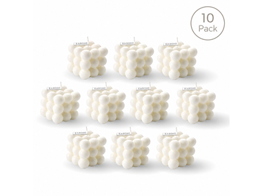 White Aesthetic Bubble Candle 10-Pack