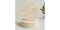 Apasqro Natural Travertine Coasters Set of 4
