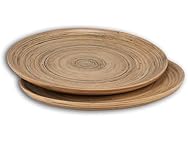 LEXA 12" Bamboo Round Serving Tray Set