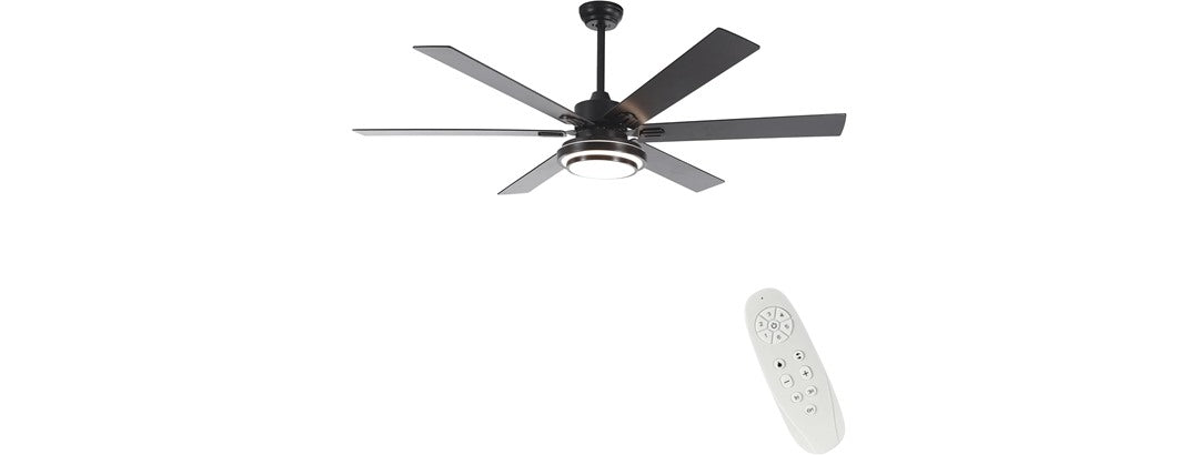 Black LED Ceiling Fan w/ Remote- Choose 62" or 72"