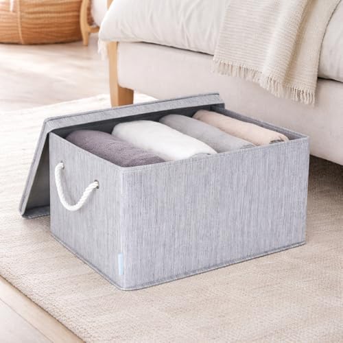 CROS Storage Baskets with Lid 2 Pack Grey