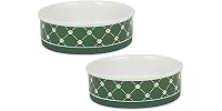 Bone Dry Trellis Paw Print Pet Bowl Set