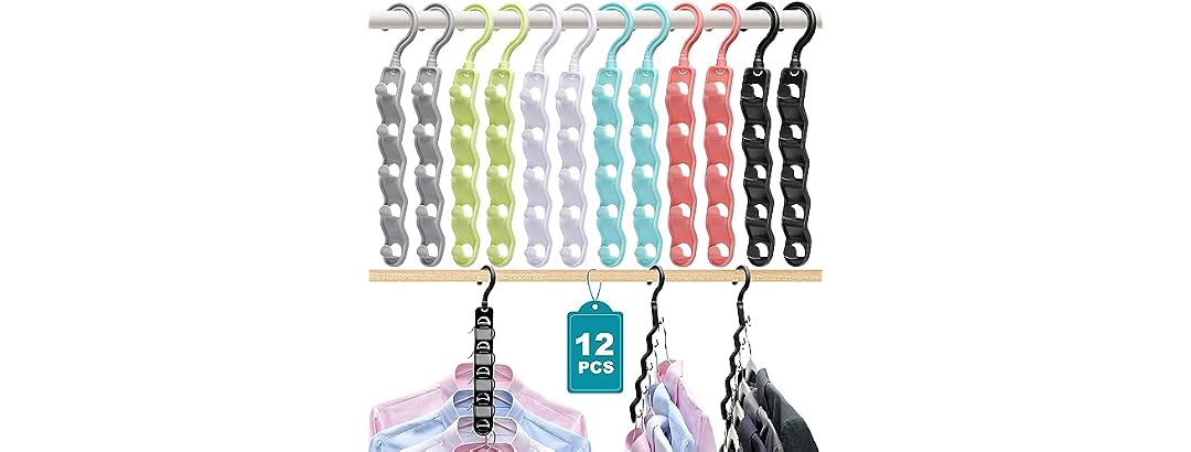 JIAYIISHU 12 Pack Space Saving Hangers for Closet