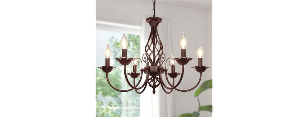 VerRon 6-Light Farmhouse Candle Chandelier