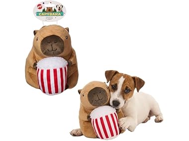 SPOT Capybara with Popcorn Plush Dog Toy