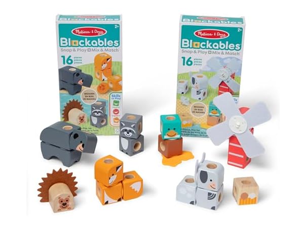 Melissa & Doug Blockables Farm and Woodland 2-Pack