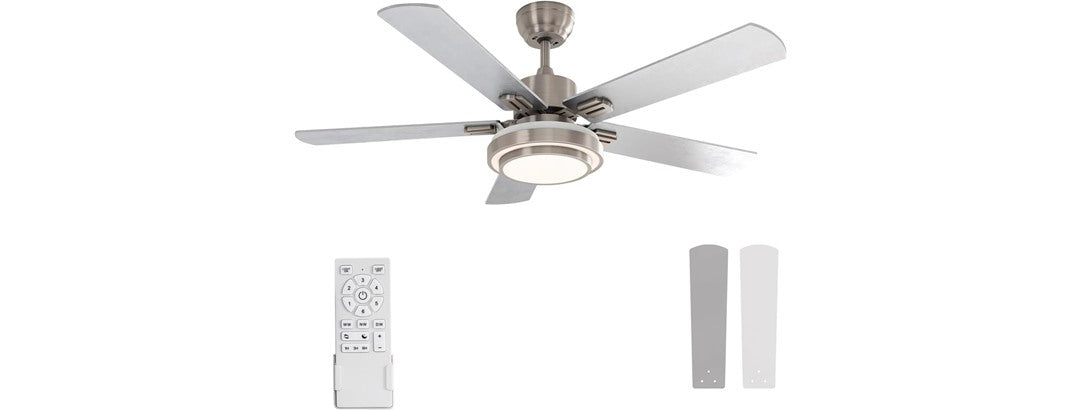 52" LED Ceiling Fan w/ Remote & Light- Choose Color