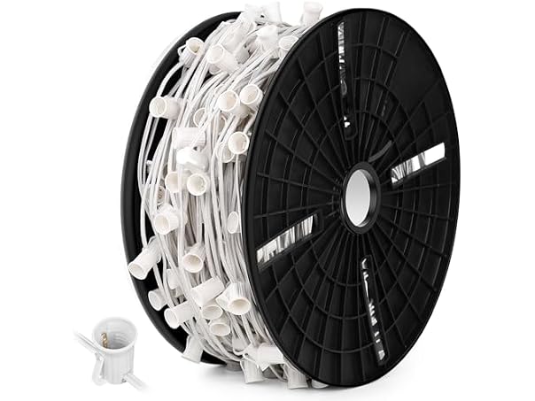 Commercial 500 FT LED Lights Sockets Outdoor, White