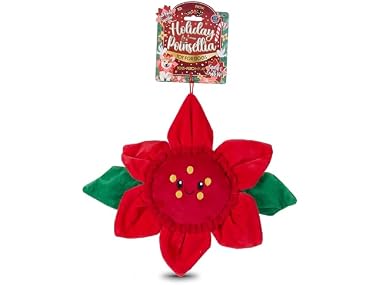 Bow Wow Pet Holiday Poinsettia Squeaky Plush Dog Toy