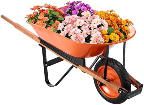 Wheelbarrow Cart, 5 Cu. Ft. Load & 330 lbs