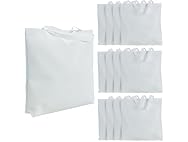 Fun Express DIY White Poly Tote Bags 12Pk