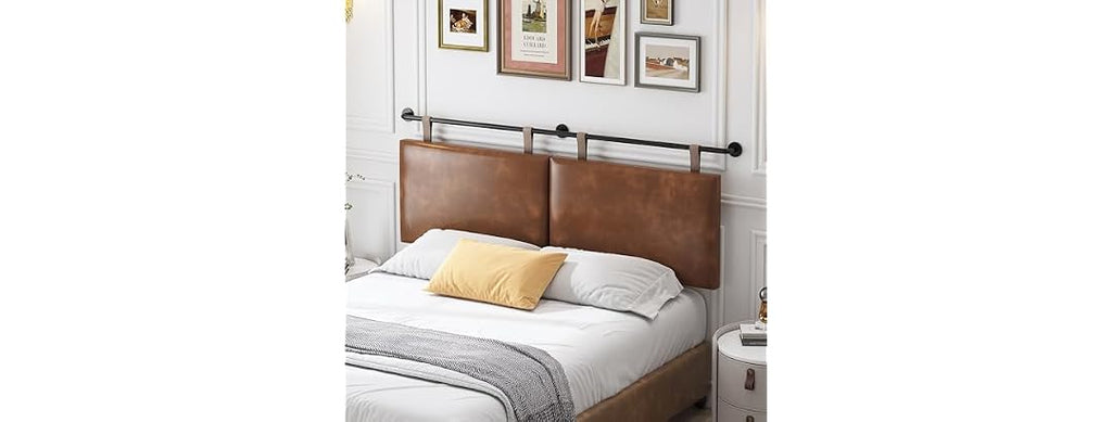 HouseMila Brown Leather King Headboard